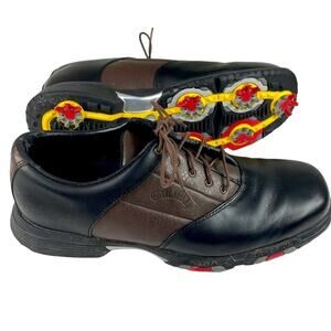 Callaway Mens Saddle Golf Shoes Size 8 Black & Brown. M 138 -25